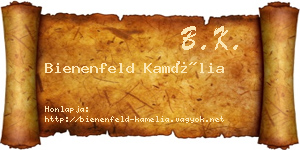 Bienenfeld Kamélia névjegykártya
